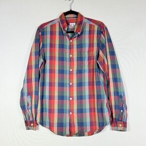 Steven Alan Men Medium Plaid Button Down Shirt Preppy Academic Grunge Hipster